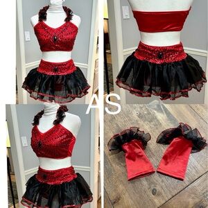 Red and black costume